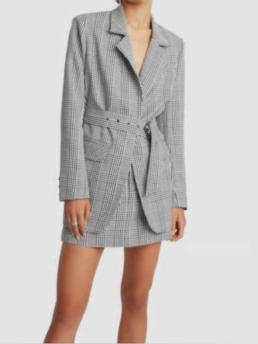 Choosy Houndstooth Blazer Skirt Set Skirt Suit Black White Matching Set Size 0